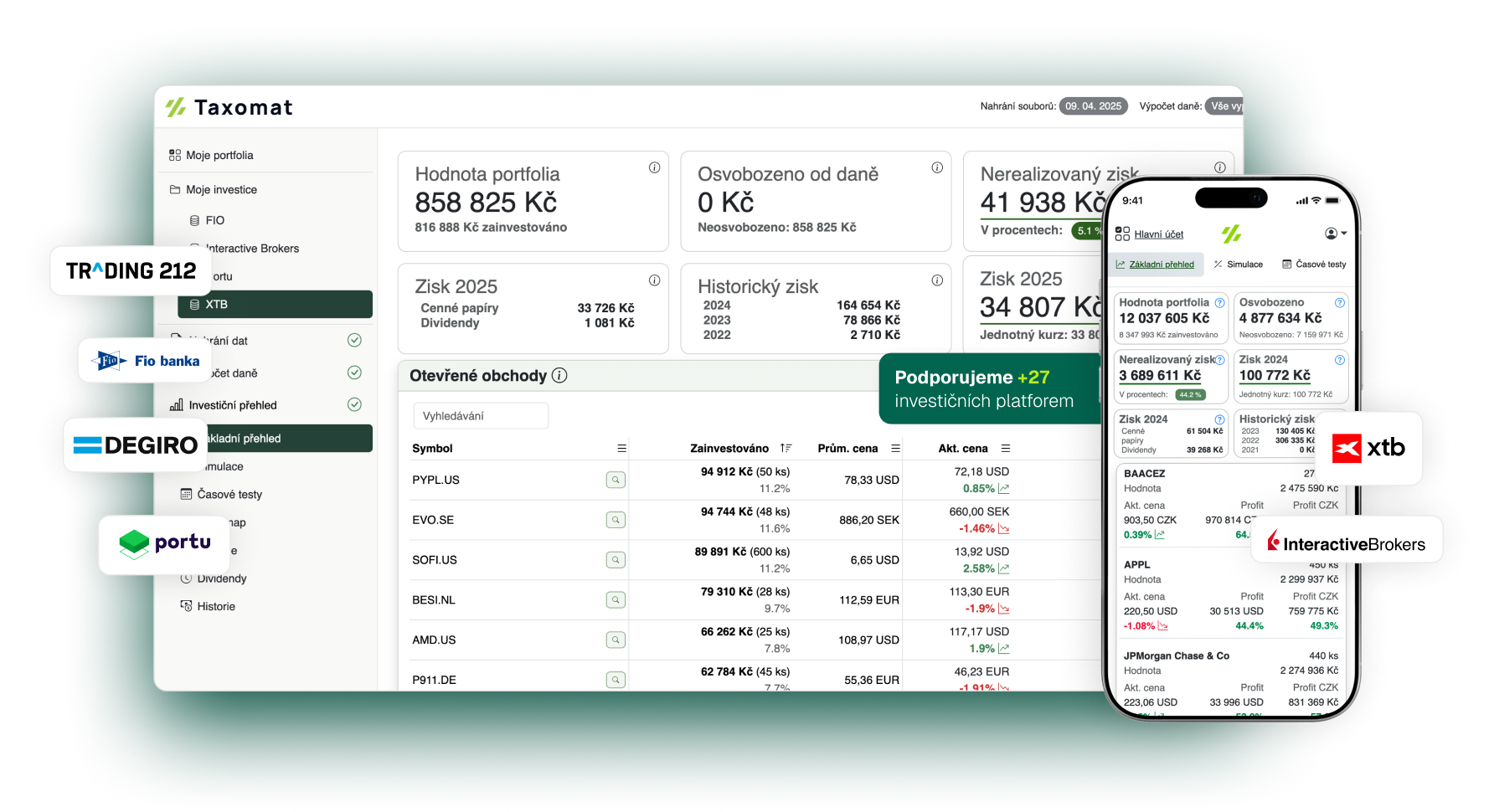 Portfolio tracker Taxomat